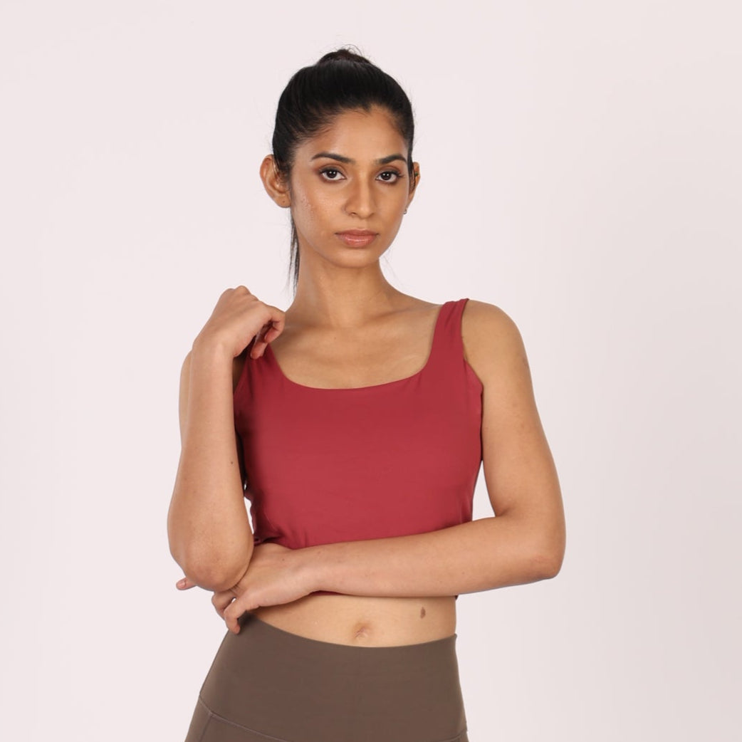 Square Neck Crop Tops