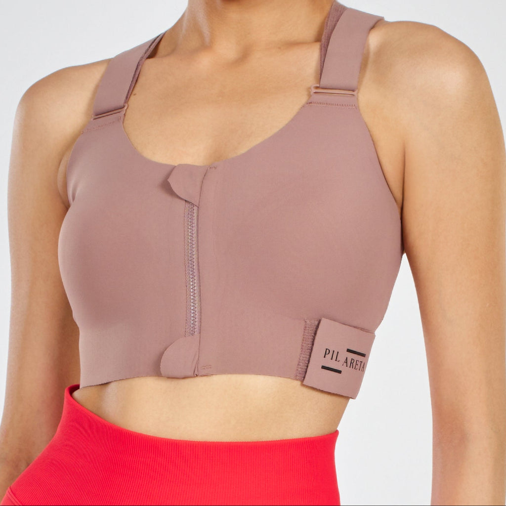 Front Zip Cross Back Bra