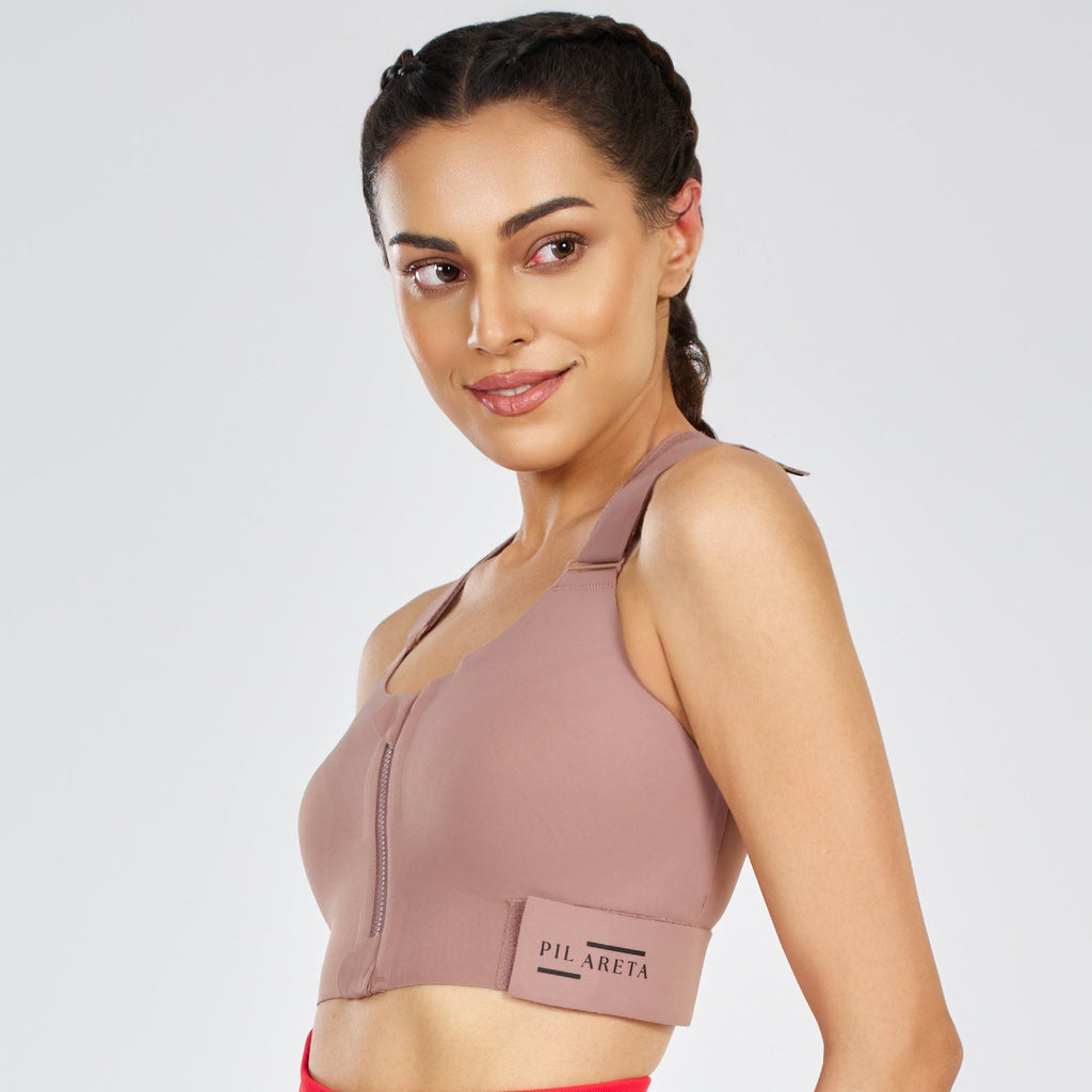 Front Zip Cross Back Bra