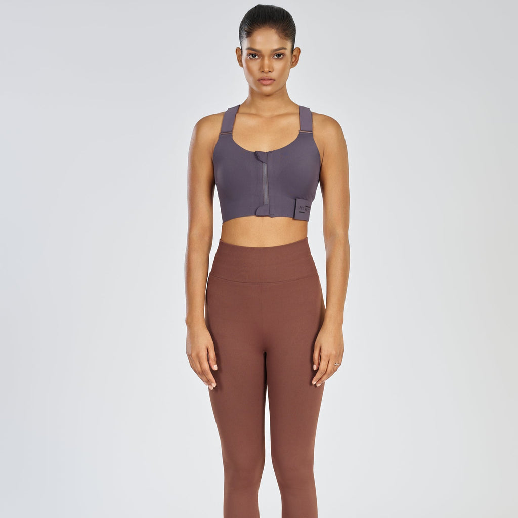 Front Zip Cross Back Bra