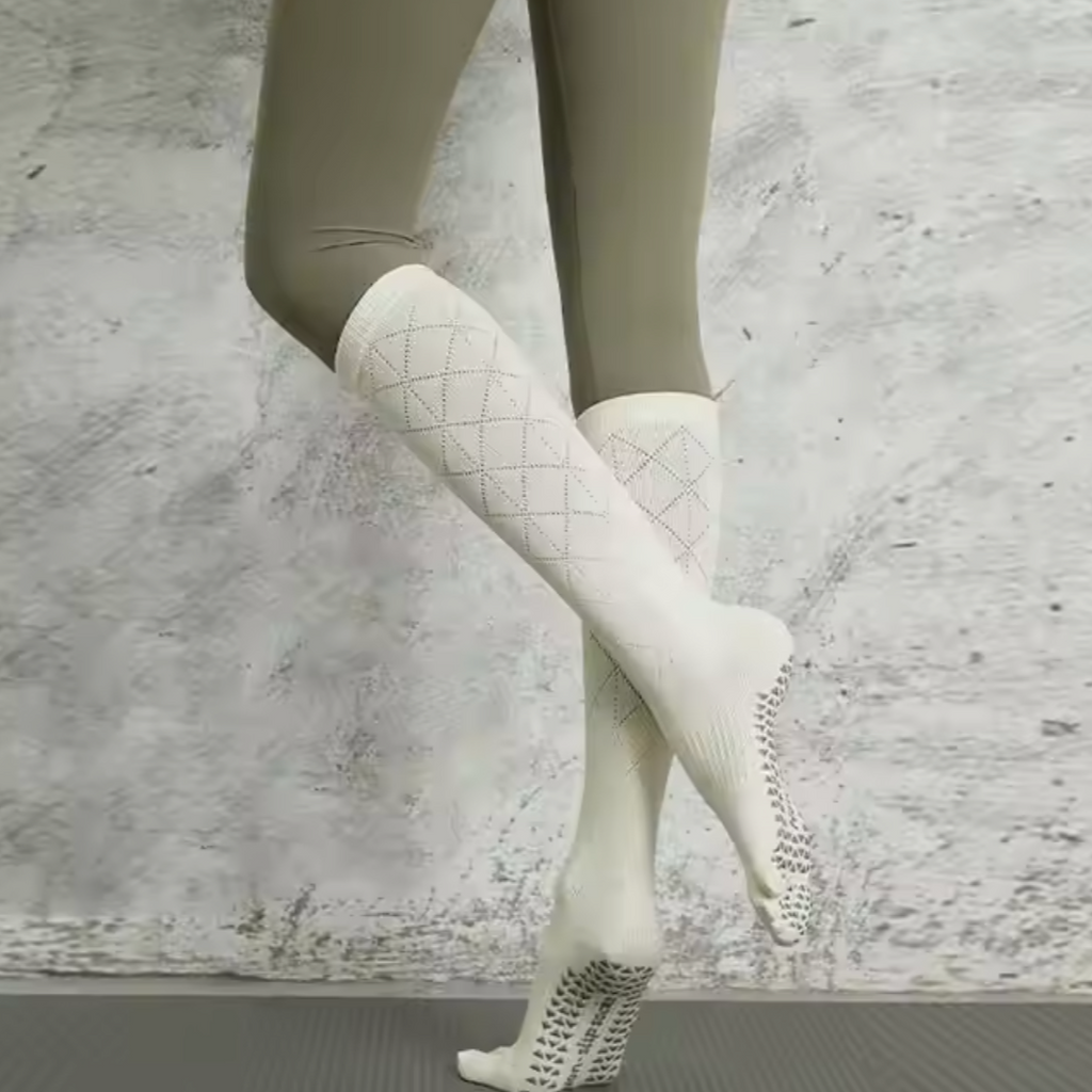 Knee High 5 Toe Non-slip Grips Socks