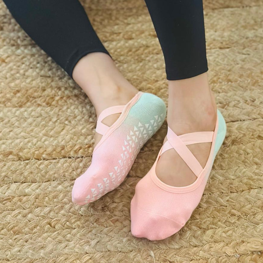Two-Toned Ombré Grip Socks